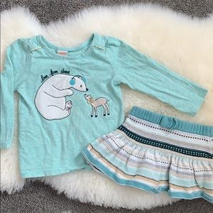 Gymboree 18-24 month shirt and sweater skirt set
